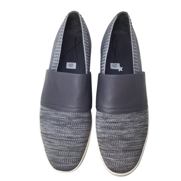 Vince Ward Gray NWOB Platform Slip On Loafers Sneakers 40 10 Knit Stretch - Picture 5 of 9